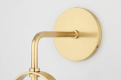 Mitzi Karin Sconce H162101 - Elegant Clear Glass Wall Light in Aged Brass & Polished Nickel Finishes
