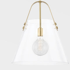 Mitzi Karin X-Large Pendant Light - Adjustable 23.5"-59.5", Dimmable, Aged Brass/Nickel Finish