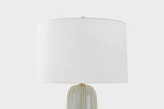 Mitzi Kel Table Lamp 26" Height Aged Brass & Ceramic Reactive Ash Dimmable Decorative Lighting