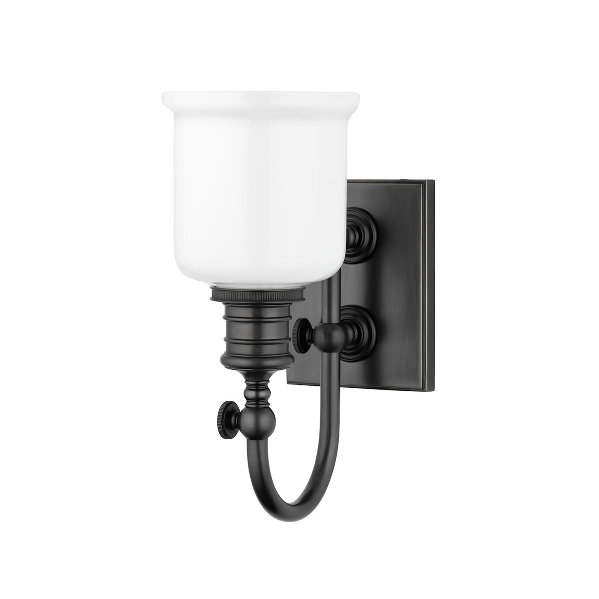 Keswick Bath Sconce by Hudson Valley Lighting, Opal Glass Shade, Dimmable, UL Damp Rated, 11" Height