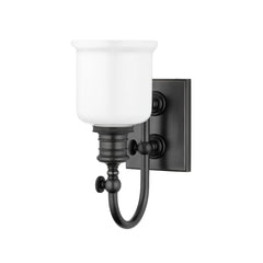 Keswick Bath Sconce by Hudson Valley Lighting, Opal Glass Shade, Dimmable, UL Damp Rated, 11" Height