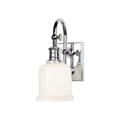 Keswick Bath Sconce by Hudson Valley Lighting, Opal Glass Shade, Dimmable, UL Damp Rated, 11" Height