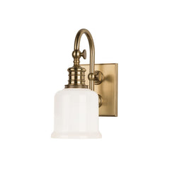 Keswick Bath Sconce by Hudson Valley Lighting, Opal Glass Shade, Dimmable, UL Damp Rated, 11" Height
