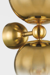 Kyoto Sconce by Corbett Lighting 427-02-VPB, Ombre Glass & Vintage Polished Brass, Dimmable, UL Damp Rated