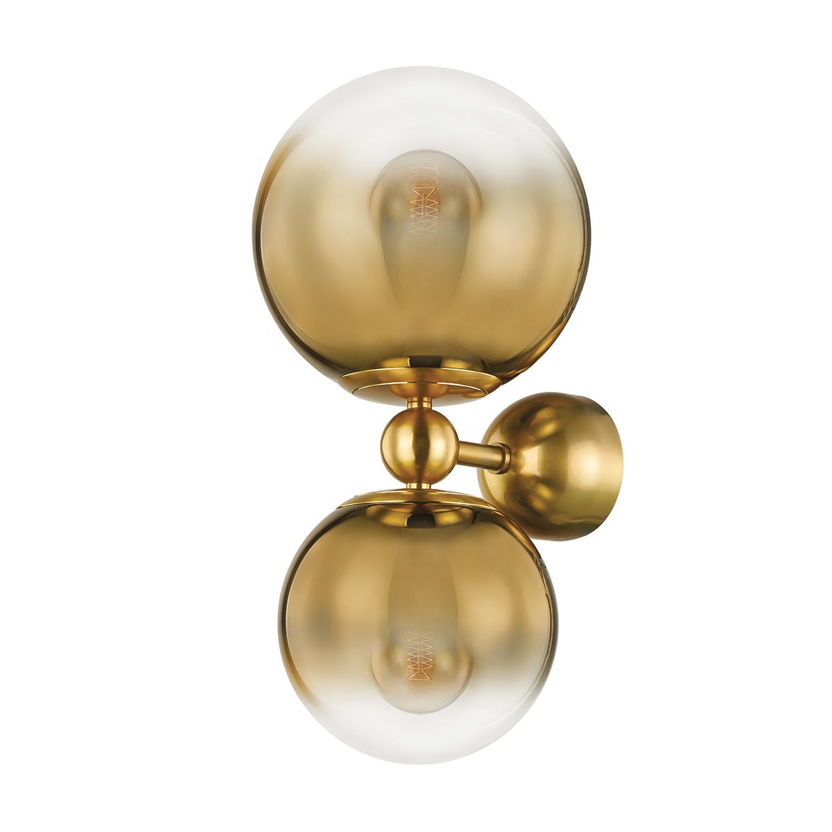 Kyoto Sconce by Corbett Lighting 427-02-VPB, Ombre Glass & Vintage Polished Brass, Dimmable, UL Damp Rated