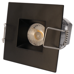 2" Square Black Mini Recessed LED Ceiling Light - 6W - 3000K - 480 Lumens - 24V AC/DC - 1/4" Trim - Lotus LED Lights
