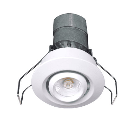 2" Round Gimbal White Mini Recessed LED Ceiling Light - 6W - 3000K - 480 Lumens - 24V AC/DC - Lotus LED Lights