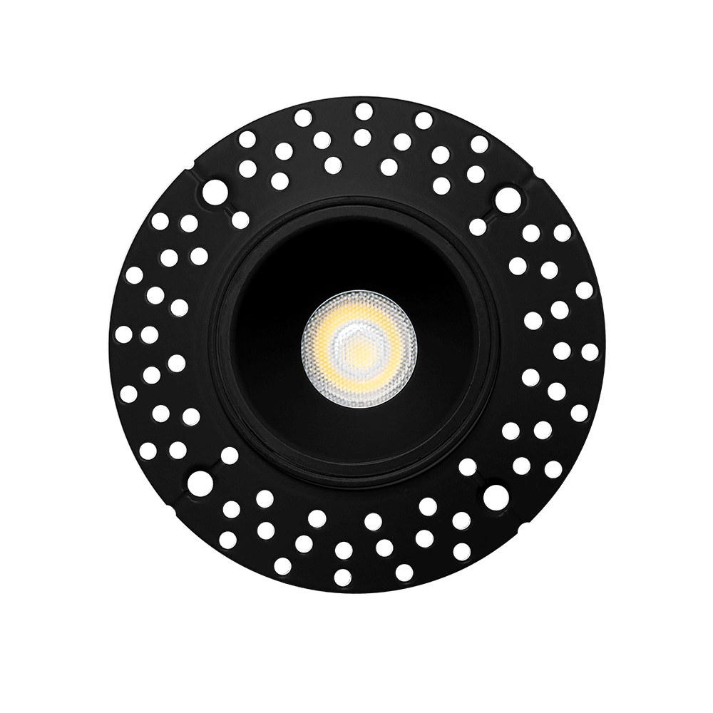 2" Trimless Round Black Recessed LED Ceiling Light - 7W - 5CCT - 480 Lumens - Lotus LED Lights