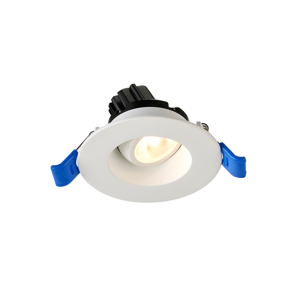 2" Round High Output Regressed Gimbal Recessed LED Ceiling Light - 5.5 Watt - 450 Lumens - 2700K - White Finish by Lotus LED Lights - Lotus LED Lights