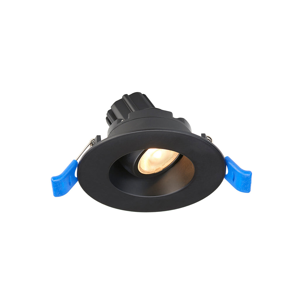2" Round High Output Regressed Gimbal Recessed LED Ceiling Light - 5.5 Watt - 490 Lumens - 3000K - Black Finish by Lotus LED Lights - Lotus LED Lights