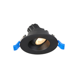 2" Round High Output Regressed Gimbal Recessed LED Ceiling Light - 5.5 Watt - 490 Lumens - 3000K - Black Finish by Lotus LED Lights - Lotus LED Lights