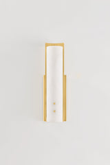 Lucio Sconce by Hudson Valley Lighting, Aged Brass Wall Light with Alabaster Shade, 450 Lumens