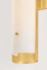Lucio Large Sconce 22.25"H Aged Brass Wall Light with Dimmable Alabaster Shade by Hudson Valley