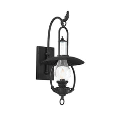 La Grange Outdoor Wall Sconce 20.5" Height by Troy Lighting - Hand-Forged Iron & Seeded Glass, Dimmable