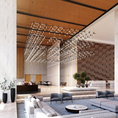 SONNEMAN Labyrinth Square Chandelier 10,500 Lumens Dimmable LED Modern Lighting 18.75"H x 74.25"W