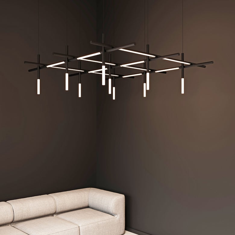 SONNEMAN Labyrinth Square Chandelier 10,500 Lumens Dimmable LED Modern Lighting 18.75"H x 74.25"W