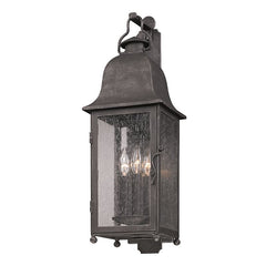 Larchmont 3-Light Medium Outdoor Wall Sconce by Troy Lighting, Vintage Bronze & Clear Seeded Glass