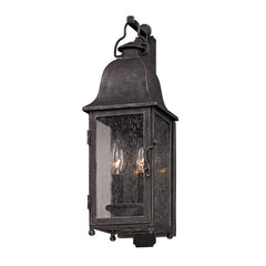 Larchmont Outdoor Wall Sconce by Troy Lighting, Vintage Bronze, 2 x 60W, UL Wet Rated, Seeded Glass Shade