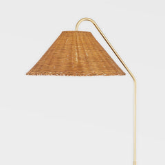 Lauren Floor Lamp By Mitzi HL599401-AGB/TBK, 60" Height, Dimmable, Rustic Modern Design, Aged Brass Finish