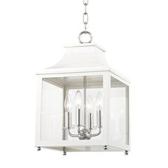 Mitzi Leigh Small Lantern - Adjustable Height 20.25" to 72.75", Dimmable, UL Damp Rated, Aged Brass, Nickel, Gold Leaf
