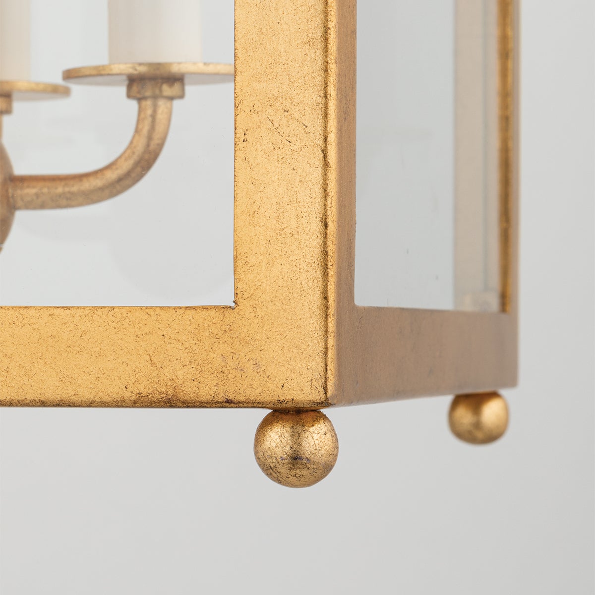 Mitzi Leigh Small Lantern - Adjustable Height 20.25" to 72.75", Dimmable, UL Damp Rated, Aged Brass, Nickel, Gold Leaf