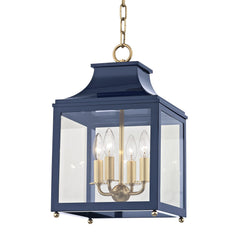 Mitzi Leigh Small Lantern - Adjustable Height 20.25" to 72.75", Dimmable, UL Damp Rated, Aged Brass, Nickel, Gold Leaf