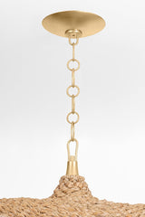 Levene Chandelier 21.25" Height 58.75" Width Vintage Gold Leaf by Corbett Lighting - Dimmable, Versatile Design
