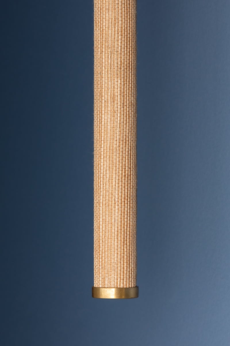 Lindenwood Aged Brass Wall Sconce by Hudson Valley Lighting - Natural Woven Shade, Dimmable, UL Damp Rated
