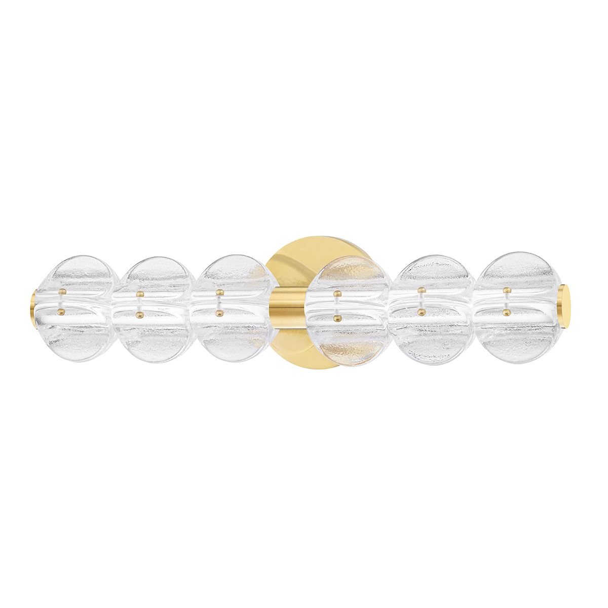 Lindley 6-Light Vanity Light by Hudson Valley in Aged Brass or Polished Nickel, Dimmable, UL Damp Rated