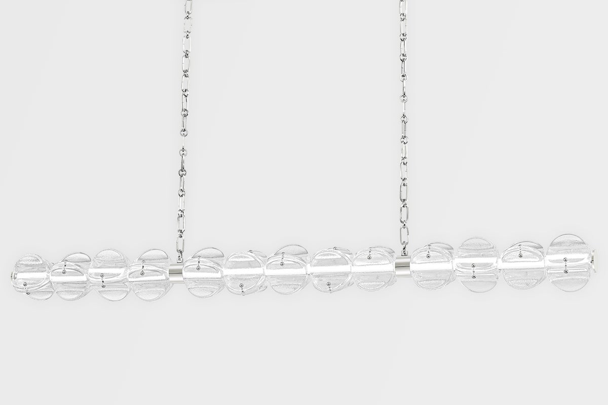 Lindley 1950 Linear Chandelier by Hudson Valley Lighting - Dimmable LED, Aged Brass/Nickel Finish