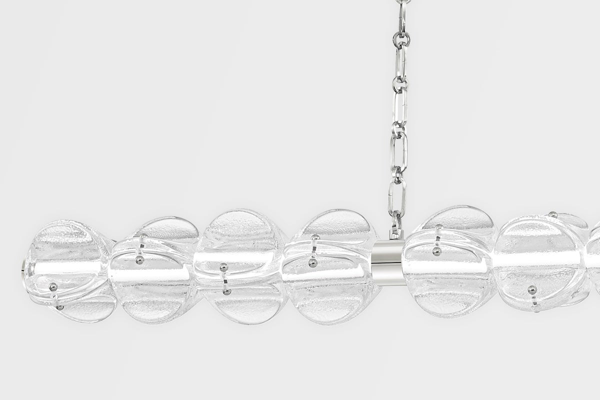 Lindley 1950 Linear Chandelier by Hudson Valley Lighting - Dimmable LED, Aged Brass/Nickel Finish