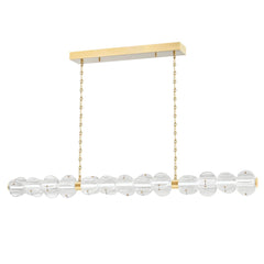 Lindley 1950 Linear Chandelier by Hudson Valley Lighting - Dimmable LED, Aged Brass/Nickel Finish