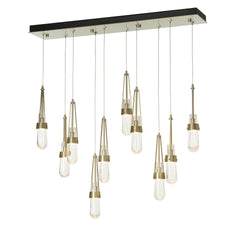 Link 10-Light Adjustable Blown Glass Pendant by Hubbardton Forge - Handmade Dimmable Elegance