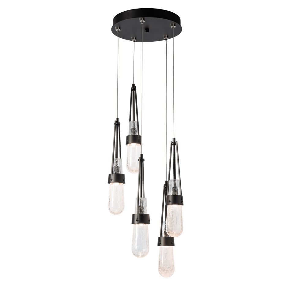 Hubbardton Forge Link 5-Light Blown Glass Pendant with Artisan Craftsmanship and Dimmable Feature