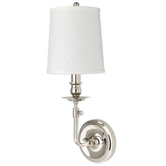 Logan Sconce By Hudson Valley Lighting - Dimmable Wall Fixture With Off-White Shade & Brass Finish
