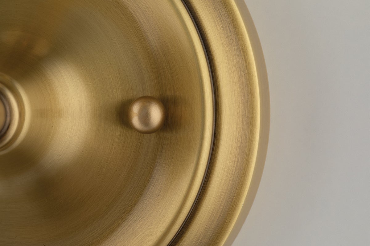 Logan Sconce By Hudson Valley Lighting - Dimmable Wall Fixture With Off-White Shade & Brass Finish