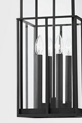 Longport 4-Light Outdoor Hanging Lantern by Troy Lighting, Dimmable, UL Wet Rated, Black Finish