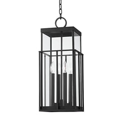Longport 4-Light Outdoor Hanging Lantern by Troy Lighting, Dimmable, UL Wet Rated, Black Finish