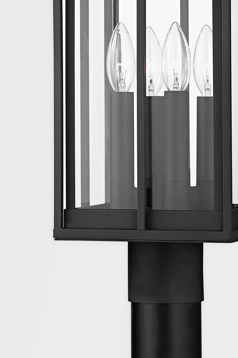 Longport Outdoor Post Light by Troy Lighting, 21.25" Tall, Dimmable, Textured Black Metal, UL Wet Rated