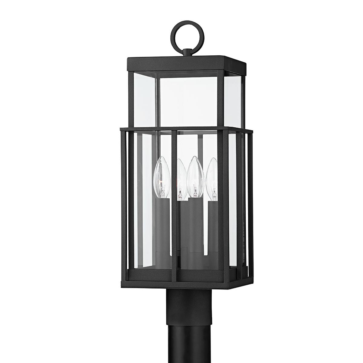 Longport Outdoor Post Light by Troy Lighting, 21.25" Tall, Dimmable, Textured Black Metal, UL Wet Rated