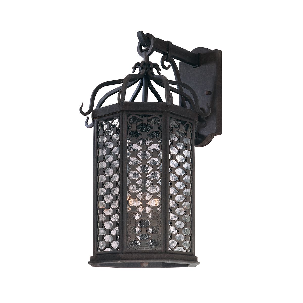 Los Olivos 3-Light Medium Outdoor Wall Sconce With Dimmable Functionality & Textured Iron Finish