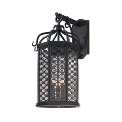 Los Olivos 3-Light Medium Outdoor Wall Sconce With Dimmable Functionality & Textured Iron Finish