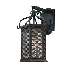 Los Olivos 15.25" Outdoor Wall Sconce by Troy Lighting, Hand-Forged Iron, Clear Seeded Glass, UL Wet Rated