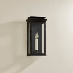 Louie Outdoor Wall Sconce by Troy Lighting, Weather-Resistant, 14.5" Height, Clear Glass, Dimmable