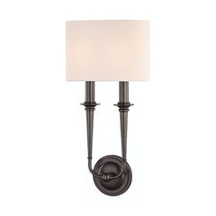 Lourdes 2-Light Sconce By Hudson Valley Lighting - Elegant Off-White Shade, Multiple Finishes, UL Damp Rated