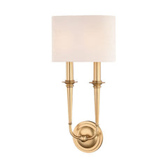 Lourdes 2-Light Sconce By Hudson Valley Lighting - Elegant Off-White Shade, Multiple Finishes, UL Damp Rated
