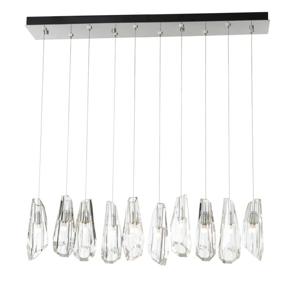 Hubbardton Forge Luma 10-Light Large Crystal Pendant, Adjustable Height, Dimmable, UL Damp Rated