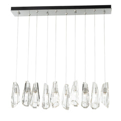 Hubbardton Forge Luma 10-Light Large Crystal Pendant, Adjustable Height, Dimmable, UL Damp Rated