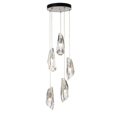 Luma 5-Light Pendant by Hubbardton Forge with Crystal Shades, Dimmable Feature, Multiple Finishes