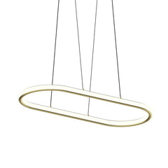 Luna 36-Inch LED Racetrack Pendant Light with Dimmable Feature and Adjustable Height, Damp Rated